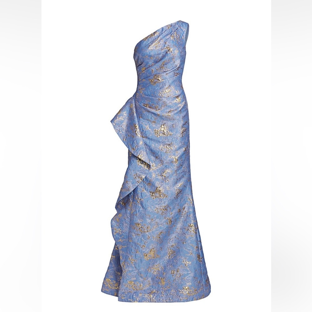 Teri Jon Jacquard One-Shoulder Gown Mother of the Bride Dress Size 6